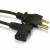 Power Cord: 3-Prong Male to Right Angle IEC Female